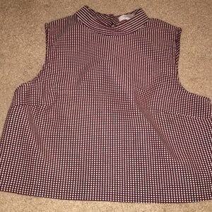 A striped burgundy shirt